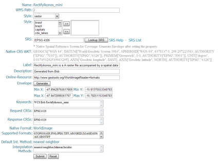 Tela de configuração de um Coverage